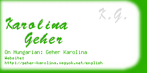 karolina geher business card